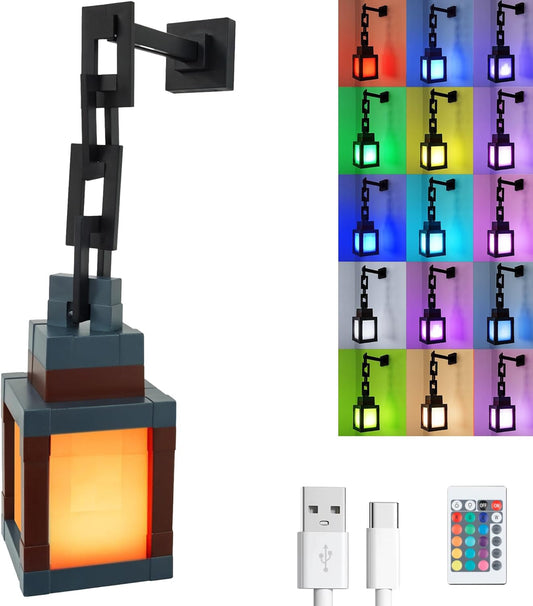 Pixelated Lantern Night Light Lamp