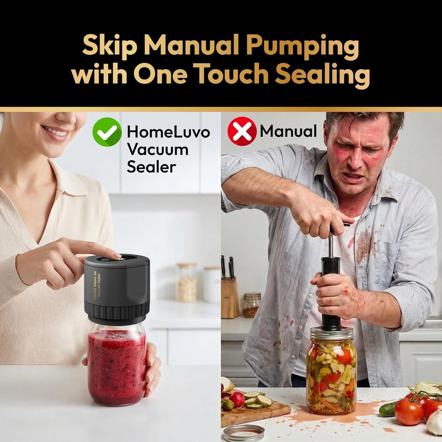 Mason Jar Vacuum Sealer Kit