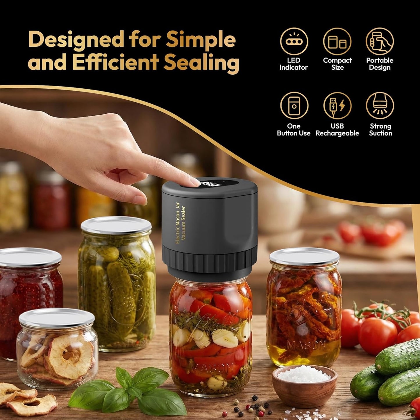 Mason Jar Vacuum Sealer Kit