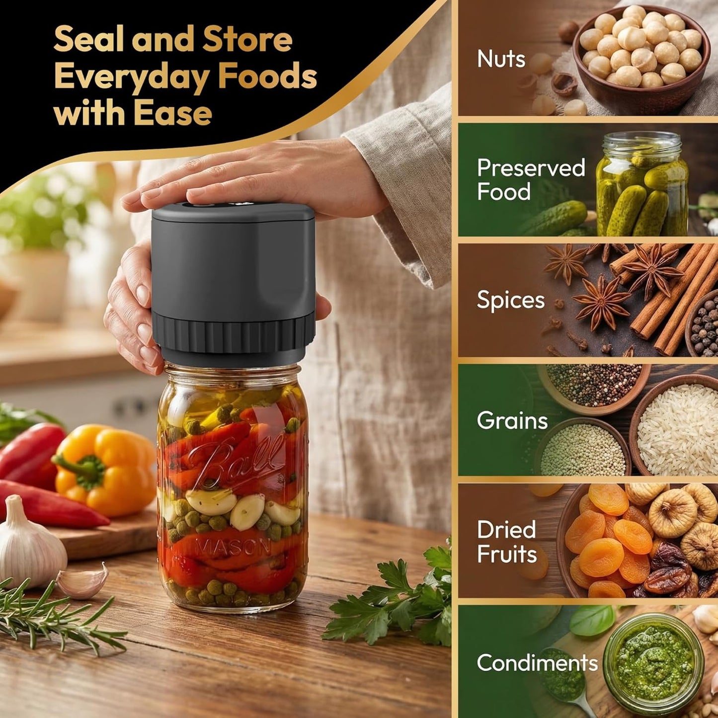 Mason Jar Vacuum Sealer Kit