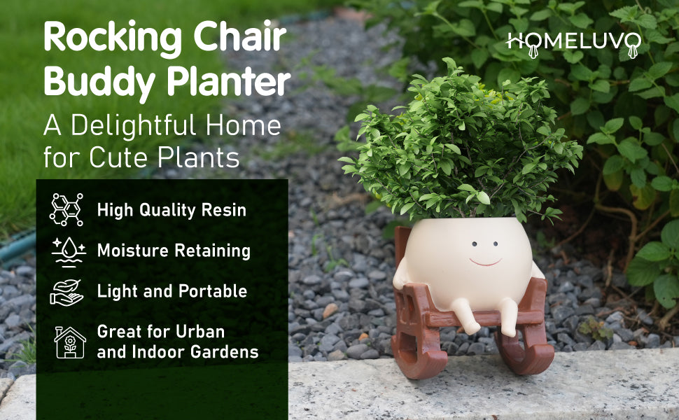 Smiley Face Planter Rocking Chair