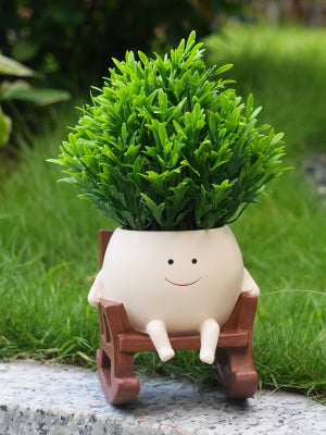 Smiley Face Planter Rocking Chair